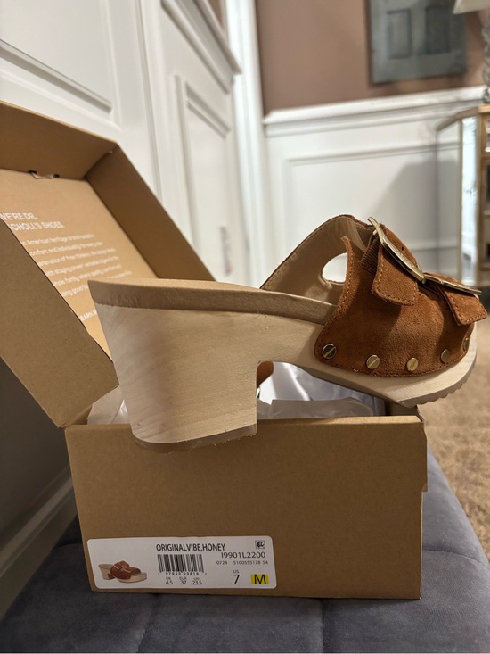 Dr. Scholl's Shoes - Dr. Scholl’s Women’s Suede Honey Brown Clog Sandal